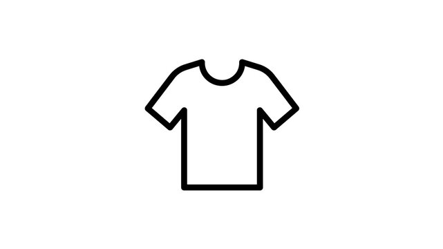Casual basic t shirt clothing apparel minimalist black line art icon