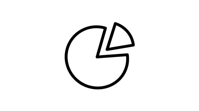 Pie chart data analytics line icon on transparent background design
