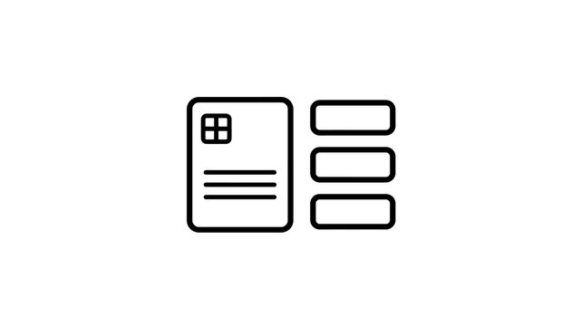 Identification card with data segments icon for personal profile inf