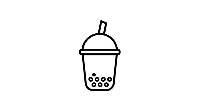 Bubble tea outline icon representing sweet boba drinks and milk teas