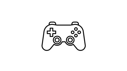 Gaming controller pad black line icon for video game entertainment systems © ＰＮＧ・アート