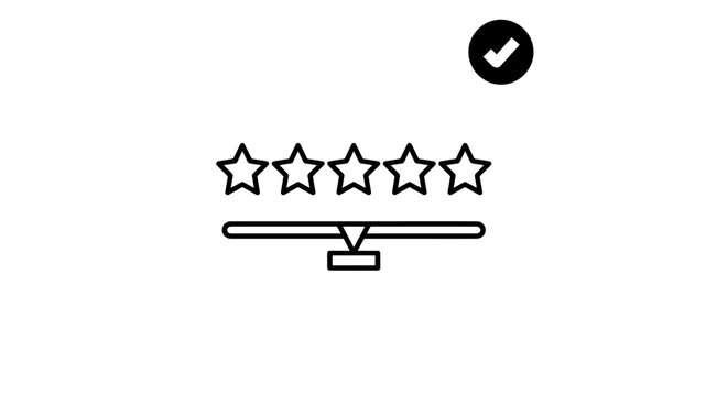 Five stars rating scale icon for customer feedback and quality review