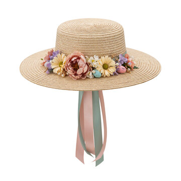Decorated easter bonnet with ribbons and flowers