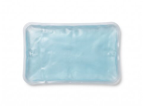Plain reusable gel ice pack isolated on white