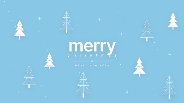 Christmas Greeting Animation with Falling Snow and Trees