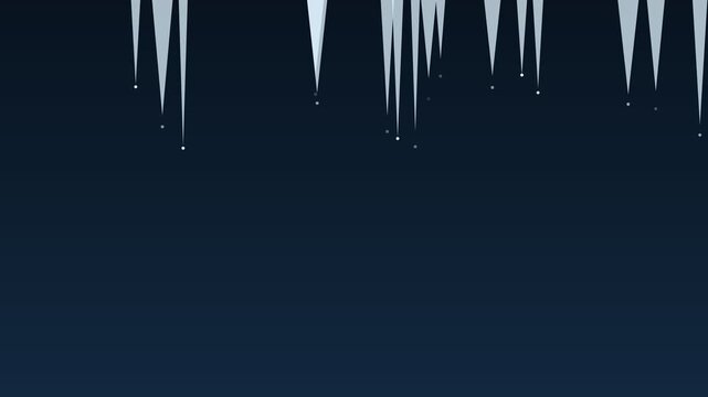 Illustration of icicles hanging from a dark winter night sky with a gradient background