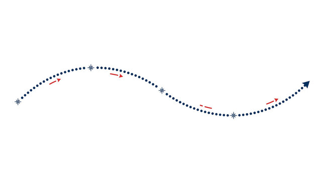 Curved Atlantic Voyage Route Graphic
