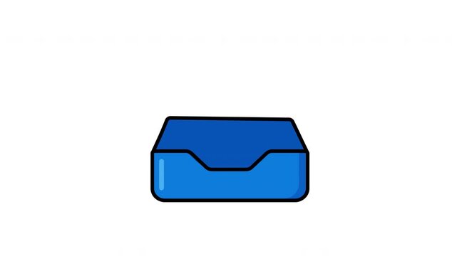 Emptying Inbox File Folders 2D Animation