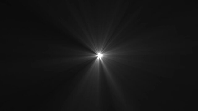 Light ray stock animation video concept. black background litter, shiny, bright, flare footage Isolated white light rays animation. 4K Motion Graphic .