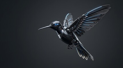 Fototapeta premium Dark Futuristic Cybernetic Hummingbird