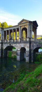 Historic Palladian Bridge Above the Lake at Prior Park Bath England
