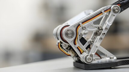 Fototapeta premium Macro View of Precision Mechanical Robotic Hummingbird Joint