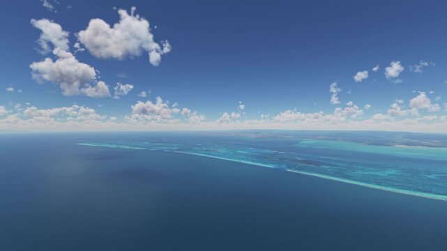 Aerial shot above Gladden Spit and Silk Cayes Marine Reserve. Belize Barrier Reef Reserve. Belize