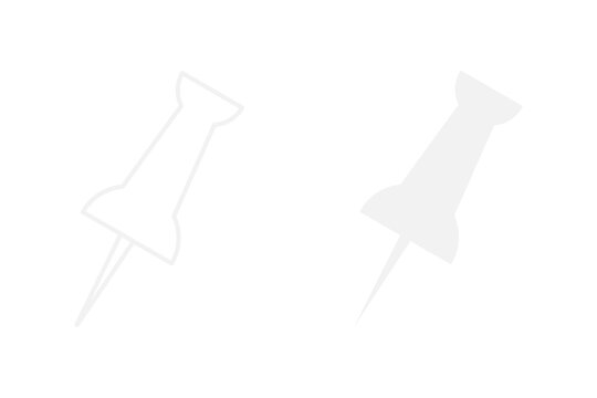Two push pin icons showing solid and outline styles for office and organization design projects