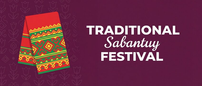Sabantuy festival tatar traditional banner background with embroidered ethnic towel ornament for bashkir holiday celebration graphic design template culture event concept vector illustration