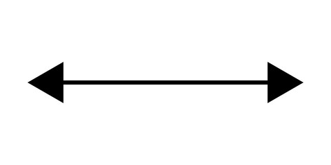 Black horizontal line with two opposite pointing arrows on both ends © Md
