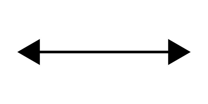 Black horizontal line with two opposite pointing arrows on both ends