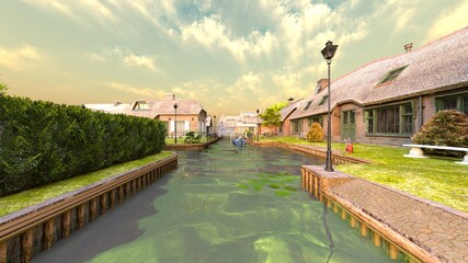 川沿いの家　3DCGレンダリング © tsuneomp