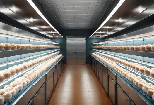 Modern Bakery Storage Room with Display Shelves
