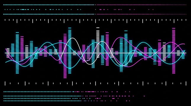 Digital Audio Spectrum Waveform Frequency Visualizer HUD UI Overlay