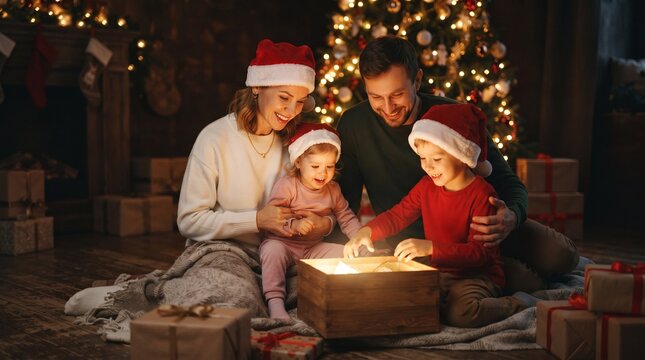 At christmas a lovely family find a digital tablet in their gift