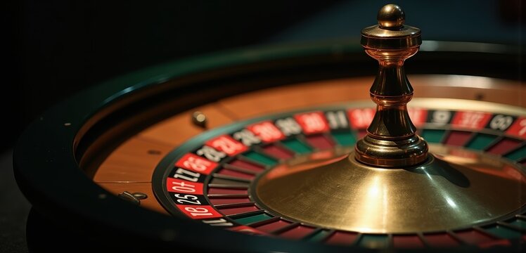 Roulette turret and numbers fill a close up. Concept of entertainment venue promotions, online casino landing pages, gaming app backgrounds, lottery, luck themed ads, and finance risk articles.