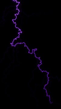 Purple electrical arcs flicker and branch across a featureless black background