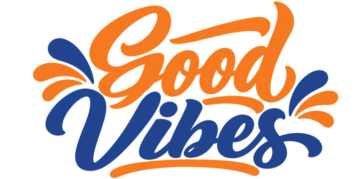 Motivational quote design with brush lettering for positive vibes in