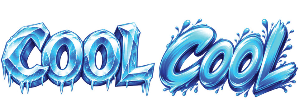 Ice-themed cool wordmarks performing a refreshing visual effect in
