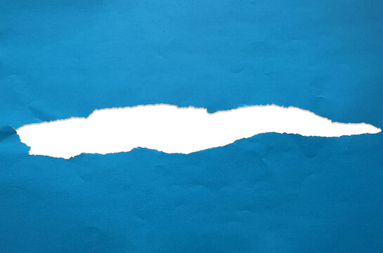 Torn Blue Paper Hole Ripped Edge Bright Promotional Frame