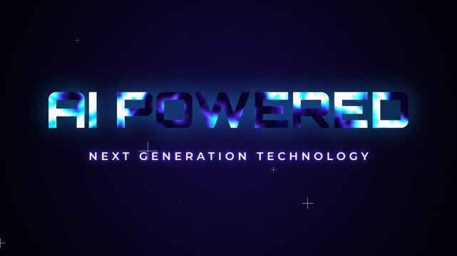 AI Powered Next Generation Technology Futuristic Digital Glow Effect with Neon Blue and Purple Hues