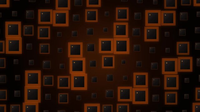 Dark orange abstract geometric squares technology pattern background