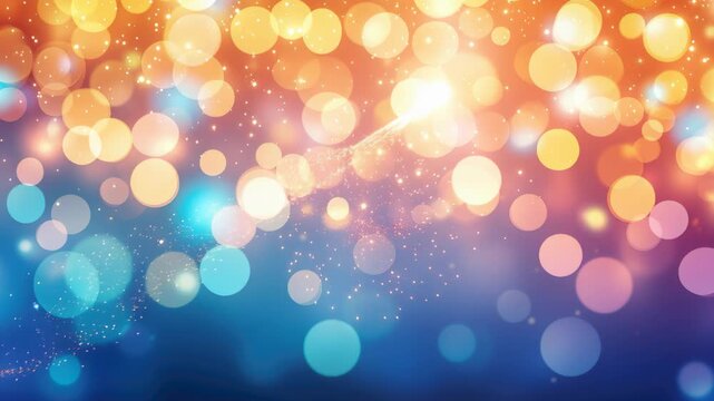 Golden Hour Bokeh Dreams: Soft, glowing orbs of light in warm oranges and cool blues create a dreamy, abstract backdrop, perfect for celebrating special moments or adding a touch of magic.