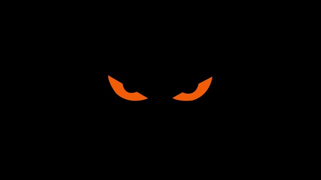 Evil glowing yellow eyes peer out from the darkness in this spooky loop animation. Perfect for Halloween, horror themes, gaming content, or adding a mysterious and sinister atmosphere to any