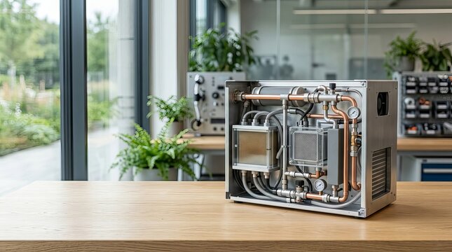 Advanced Industrial Cooling System with Intricate Piping and Components.