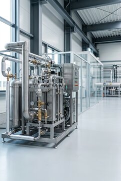 Advanced Industrial Hydrogen Production Unit in a Modern Laboratory Setting.