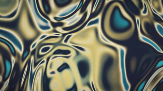 Turbulent multicolor plasma energy field morphing abstract seamless loop in soft teal tones