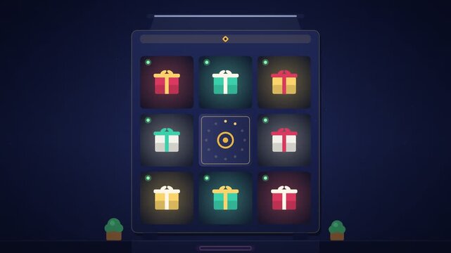 Digital Gift Box Selection Game Animation