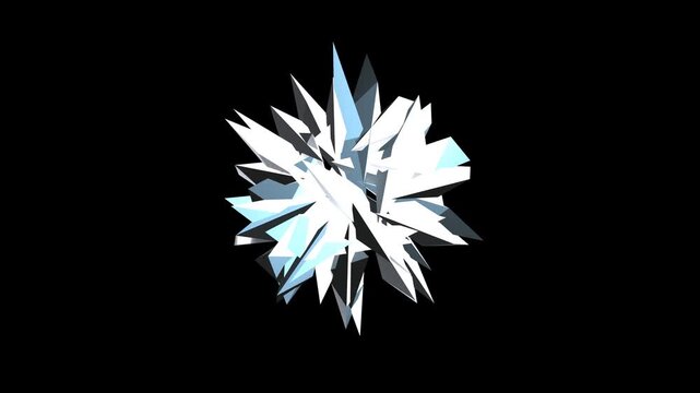 Abstract Crystal Shattering Explosion Animation on Black Background | 3D Geometric Fragment Burst