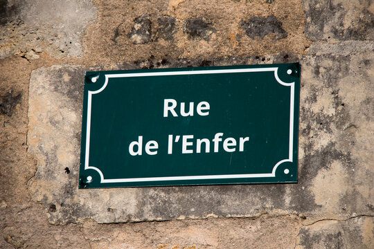 Rue de l'Enfer plaque de ville