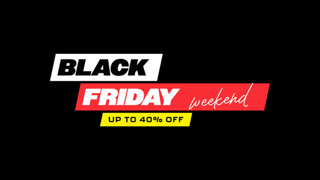 Black Friday Titles / Animated Special Offer Badges and Promo Text Blocks for Store Sales / Horizontal / Part 07