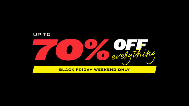 Black Friday Titles / Dynamic Percent Off Typography and Animated Sale Badges for Promo Videos / Horizontal / Part 02