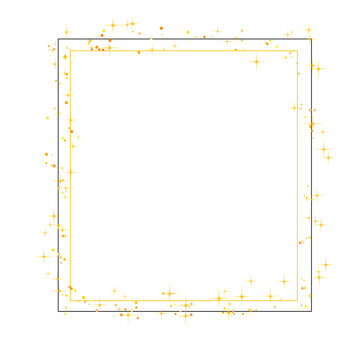 Minimalist Rectangular Line Frame on Transparent Background