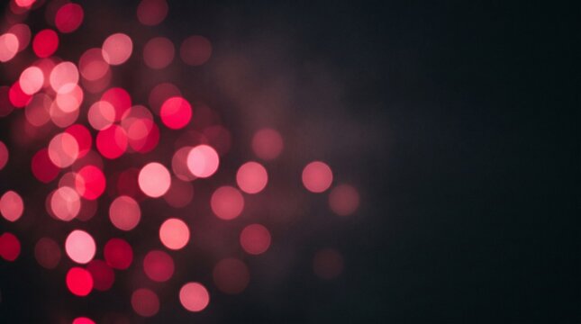 Abstract background with soft pink and red bokeh circles glowing against a dark black backdrop