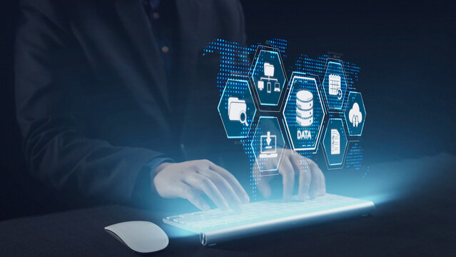 Cloud computing, cloud strategy, and cloud technology transforming digital infrastructure with scalable services, secure data storage, and cloud-based digital business solutions. Elide