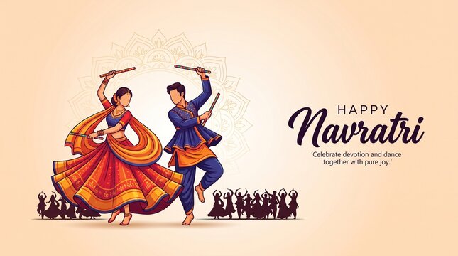 Garba Night poster for Navratri Dussehra festival of India.