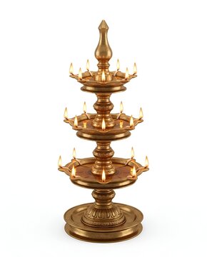 Traditional Brass Deepstambh Lamp For Indian Festivals