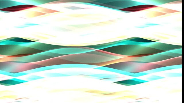 Abstract colorful wavy lines flowing and overlapping on a dark background creating dynamic mesmerizing motion graphics loop.