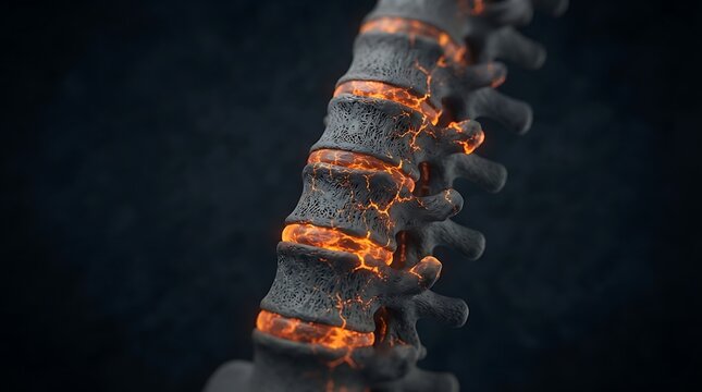Close up of Lumbar Spine with Degenerative Disc Disease.