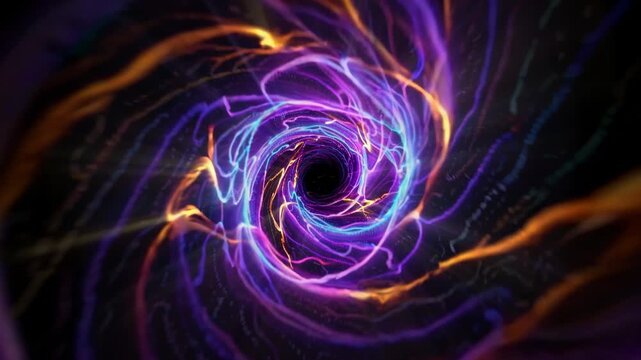 Hypnotic teal spiral vortex pulling into the center, seamless vj loop for hypnosis, focus and trance induction videos